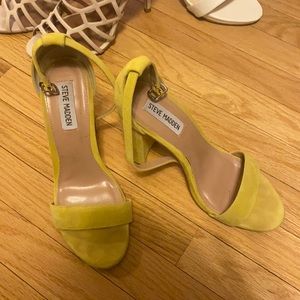 Steve Madden Carson yellow suede two straps